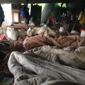 Sleeping in Temporary Shelter, Rasuwa